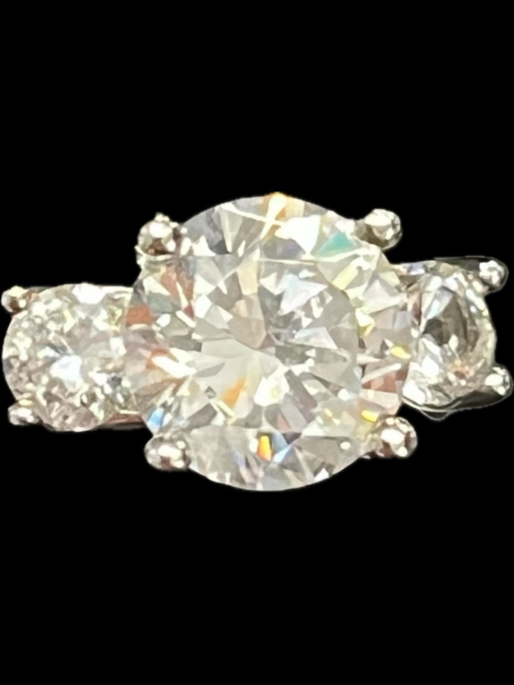 3ct Round Cut Diamonique cz Diamond Engagement Wedding sterling silver Ring QVC